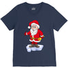father christmas ringing xmas bells santa V-Neck Tee