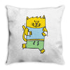 meow is running Throw Pillow
