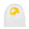 beach silhouette birds sand sunset Baby Beanies