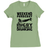 weekend rugby forecast beer pub drink Ladies Fitted T-Shirt