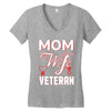 Mom Wife Veteran - Veterans Day T-Shirt Gifts Women's V-Neck T-Shirt