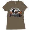 oblivious ninja trick or treat Ladies Fitted T-Shirt