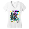 pop biker Women's V-Neck T-Shirt