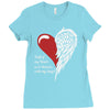 half of my heart is in heaven with my angel Ladies Fitted T-Shirt