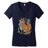 polygon fox graphic Women's V-Neck T-Shirt
