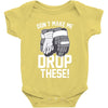 don't make me drop these hockey gloves athletic party sports humor Baby Onesie