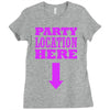 party location here Ladies Fitted T-Shirt