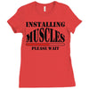 installing muscles Ladies Fitted T-Shirt