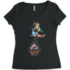 Cute Unicorn and Happy Cupcake Women's Triblend Scoop T-shirt