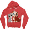 nice cat and dog Zipper Hoodie