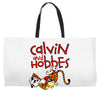 calvin hobbes Weekender Totes