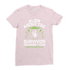 alien abductee survivor tour ufo nerd geek comic funny Ladies Fitted T-Shirt