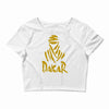 uomo dakar stampa oro moto deserto parigi africa sport Crop Top