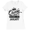 Queens Are Born In January Ladies Fitted T-Shirt