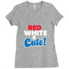 red white and cute Ladies Fitted T-Shirt