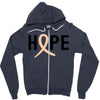 Hope Uterine Cancer Awareness Zipper Hoodie
