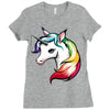 rainbow unicorn Ladies Fitted T-Shirt