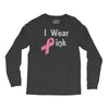 junior's breast cancer awareness i wear pink Long Sleeve Shirts