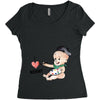 Cute Baby Painter's Mom Love Women's Triblend Scoop T-shirt