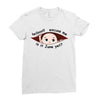 June Peeking Out Baby Boy Ladies Fitted T-Shirt