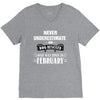 never underestimate an old man who was born in february V-Neck Tee