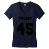 Trump 45 jersey number Women's V-Neck T-Shirt