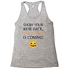 show your real face, halloween is coming Racerback Tank