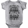 Real Kings Are Born On October 19 Baby Onesie