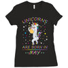 Unicorns are born in May Ladies Fitted T-Shirt