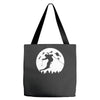 skiier moon moonlight silhouett Tote Bags