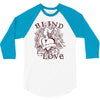 blind love fire heart 3/4 Sleeve Shirt
