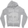 save the chubby unicorns (2) Zipper Hoodie