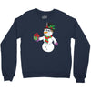 smiling snowman holding out christmas Crewneck Sweatshirt