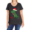 christmas dinosaur Ladies Curvy T-Shirt