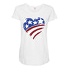 disstressed america flag heart Maternity Scoop Neck T-shirt