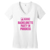 Warning Bachelor Party in Progress Women's V-Neck T-Shirt