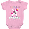 october born unicorns Baby Bodysuit