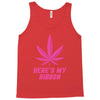 Support Breast Cancer Awareness With A Pink Cannabis Leaf Tank Top