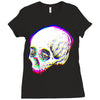 skull glitch Ladies Fitted T-Shirt