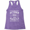 legends were born in october genuıne 1996 qualıty one kind of aged l Racerback Tank