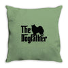 the dogfather american eskimo dog Throw Pillow