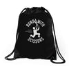 runs with scissors Drawstring Bags