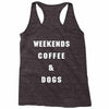 weekends coffe and dogs white back Racerback Tank