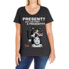 anxious cat Ladies Curvy T-Shirt