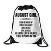 Super August Girl Drawstring Bags