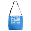 my kids made me bald tired funny Adjustable Strap Totes