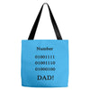 number one dad funny t shirt binary nerd geek tee s 3xl Tote Bags