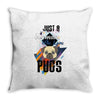 who loves pugs Throw Pillow