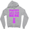party location here Zipper Hoodie