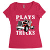 plays with trucks family matching Women's Triblend Scoop T-shirt